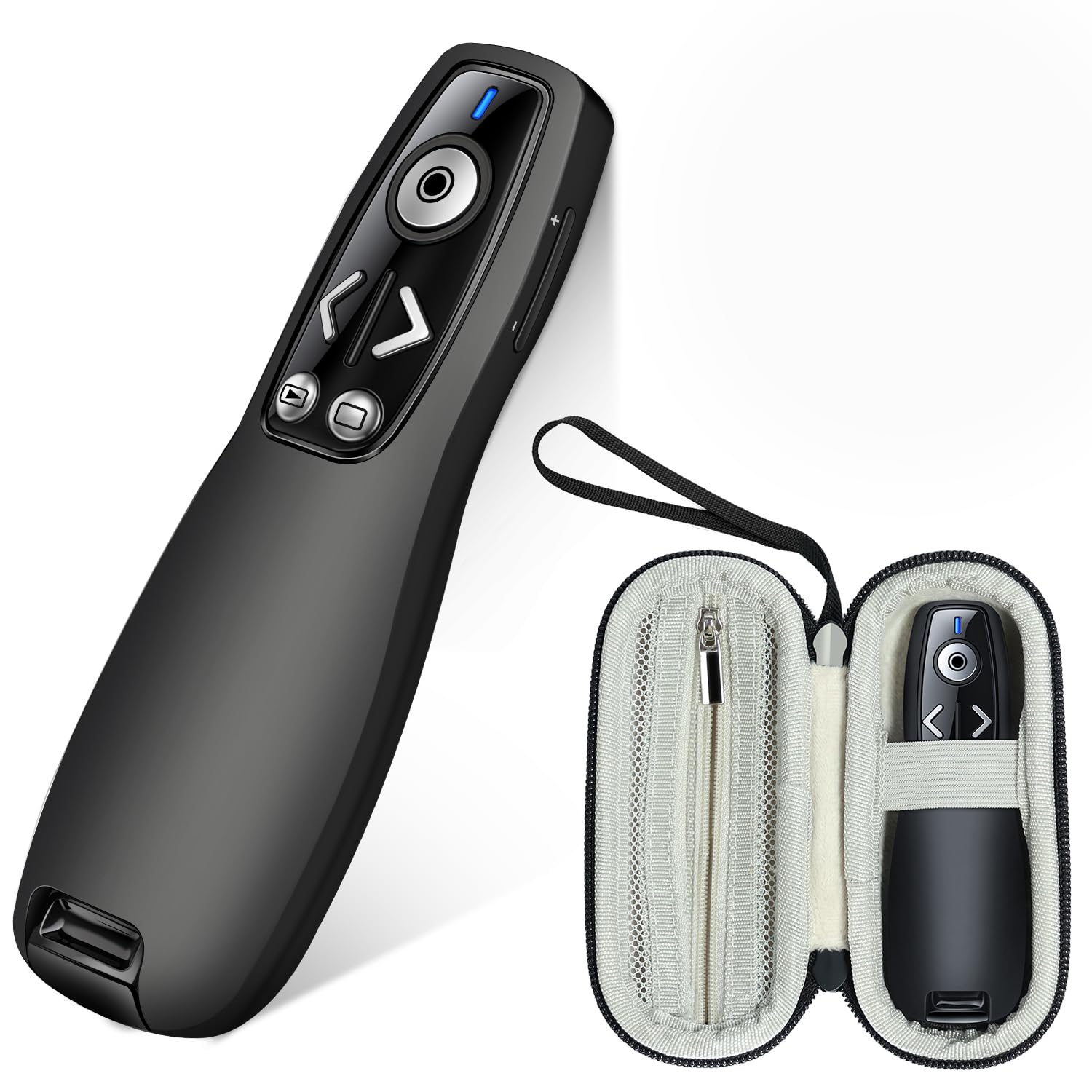 Photo 1 of ELISWEEN Wireless Presenter with Carry Case, Presentation Clicker with Protective Storage Bag, Presentation Remote for Powerpoint, Mac, Computer, Laptop