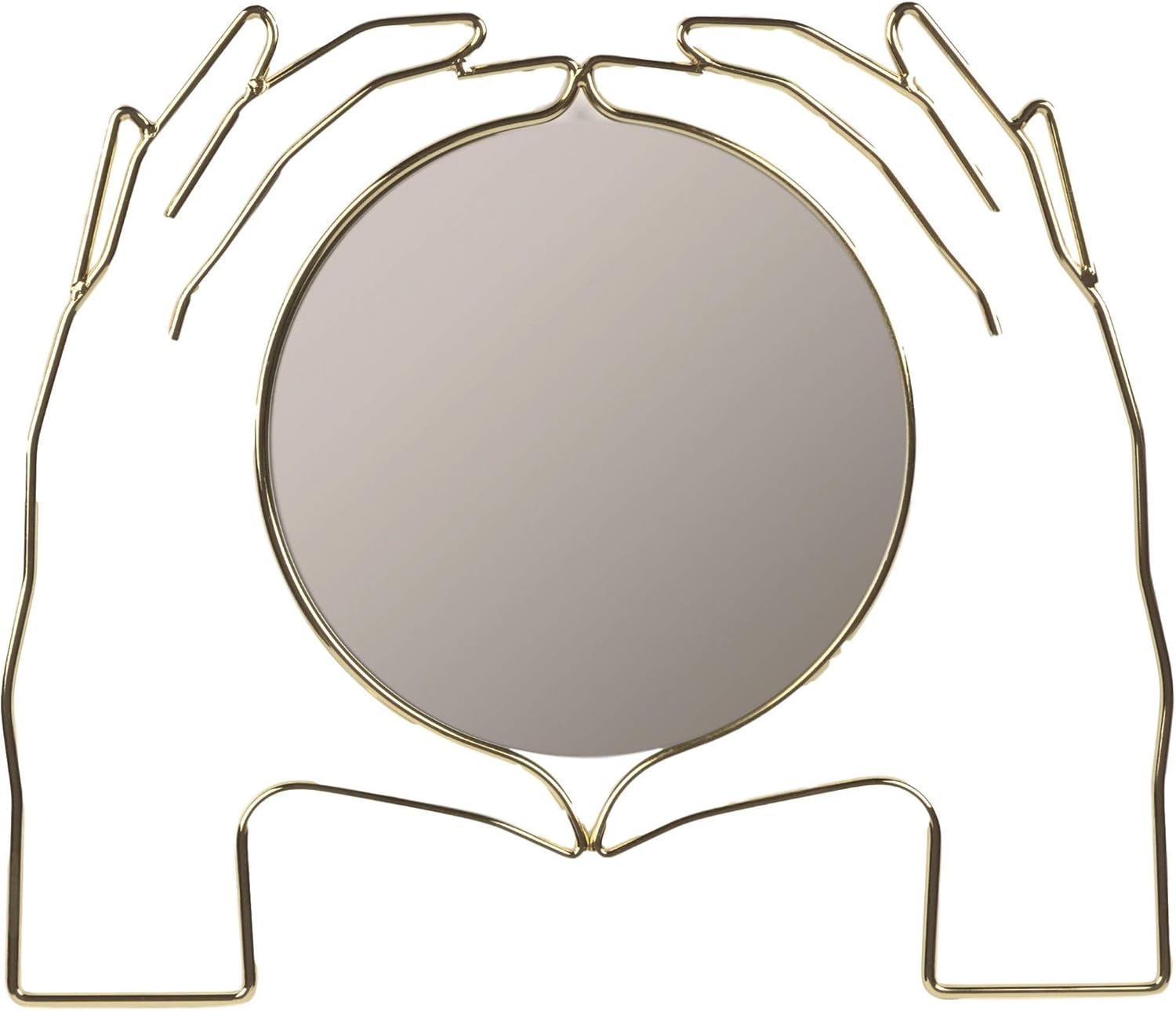 My Natural Gourmet Large Gold Hands Scrying Decorative Mirror for Wall Decor Bedroom Mediation Yoga Calming Zen Decor Bathroom Modern Gym Decor Door Full Kids Room Hanging Home Espejos Circle Round