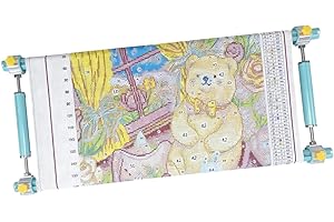 Couple Embroidery Art Embroidery Clip Frame Heavy-Duty 4-Slot Adjustable Scroll Frame for Needlepoint Quilting Silk Painting 