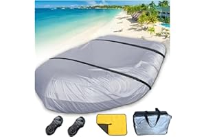 Dinghy Cover 6 Sizes Boats Covers Waterproof Anti-UV Paddle Boat Covers for Inflatable Boat and Dinghy, with 2 Windproof Stra