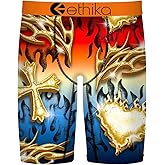 Ethika Men’s Boxer Brief, Knee Length, 4-Way Stretch Performance Underwear with Graphic Prints - Cold Hearts