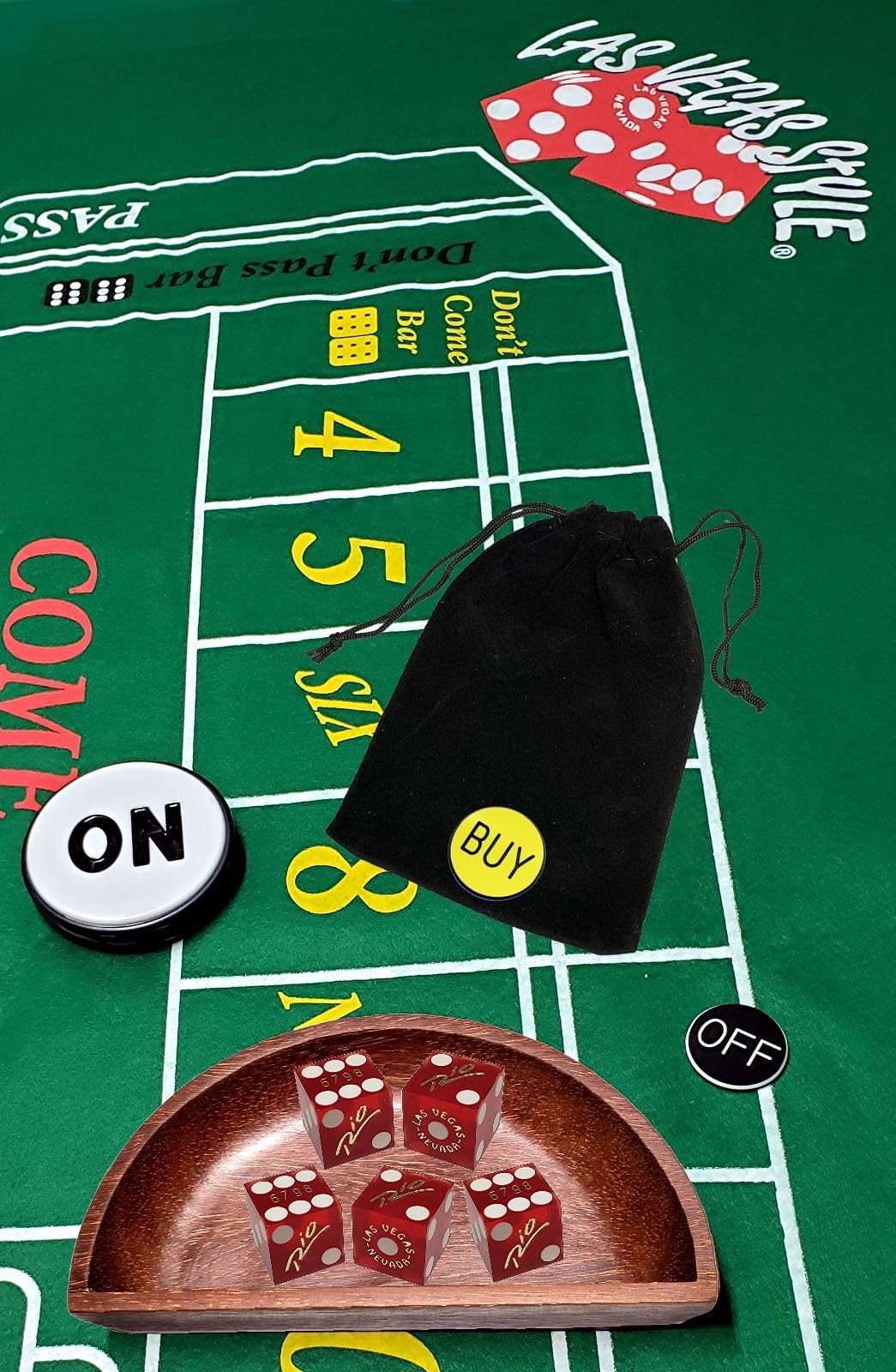 Cyber-Deals Craps Starter Kit Sets, Featuring Authentic Las Vegas Casino Table-Played Dice (Rio (Red Frosted))