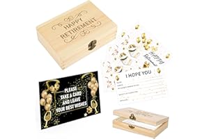 WAN2TLK 60PCS Retirement Card, Happy Wishes Card Box, Well Wish and Advice Congratulations Guest Book Cards, Retirement Party Favors and Going Away Party Decorations Supplies
