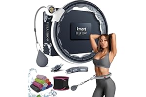 K-MART Smart Weighted Hula Ring Hoops, Hula Circle Detachable Fitness Ring with 360 Degree Auto-Spinning Ball Massage, Gymnastics, Adult Fitness for Weight Loss