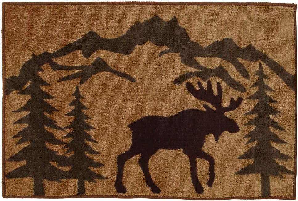 Amazon Com Moose Silhouette Kitchen Bath Lodge Rug Cabin Decor Home Kitchen