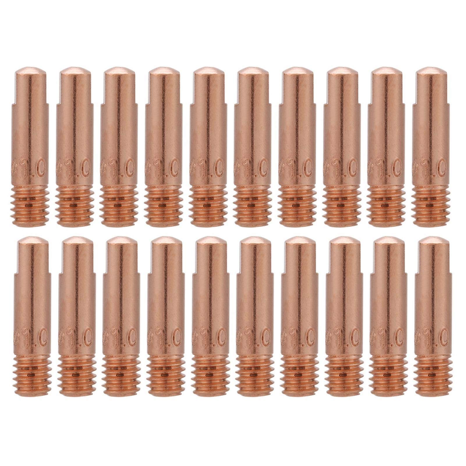 Yosoo Health Gear 20Pcs MIG Welding Contact Tips, Copper Welding Gun Accessories Welding Torch Contact Tip for 15ak Mig Welding Torch(1)