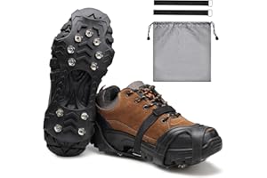 labato Walk Traction Cleat, Anti Slip Ice Cleats for Shoes and Boots, Non Slip Gripper Spikes for Shoes, Ice Snow Grips for Walking on Snow and Ice, Traction Cleats Crampons for Woman Man(Large)