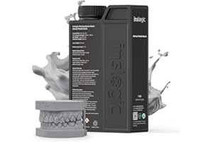 Inslogic Dental Model 3D Printer Resin, High Accuracy Resin for Restorative Models, Low Shrinkage, Low Odor, 405nm UV-Curing Resin for LCD, DLP, SLA 3D Printing (Gray, 1kg)