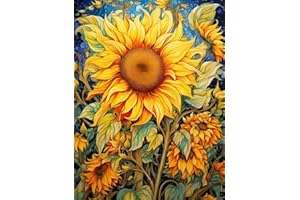 ARPADAMO Diamond Art Kits for Adults,5D Sunflower Diamond Painting DIY Flower Diamond Arts,Diamond Painting Kits for Adults,Round Full Drill Diamonds, Diamond Art Kits for Home Decor-12x16inch
