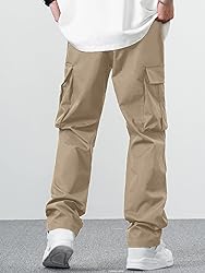 PLEPAN Men's Casual Cargo Pants Drawstring Hiking