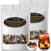 Kidney Tea - Ginseng and Wolfberry Tea, Ginseng Nine Treasure Tea, Men's Health Tea Herbal 9 Precious Ingredients Formula, Natural Organic Kidney Cleanse Detox Tea for Women & Men (2Bag(24pcs))