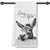 CosxHabitat Donkey Kitchen Dish Towels,Donkey Lovers Gifts for Women, Funny Farmhouse Donkeys Hand Tea Towels for Bathroom Kitchen Decor,16x24 Inches