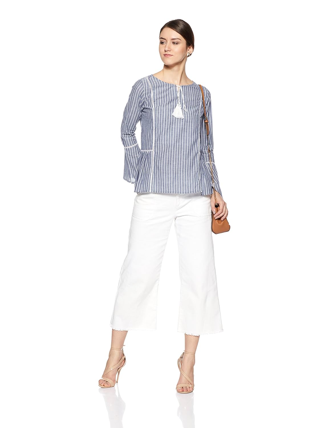 symbol amazon brand women's striped regular fit top
