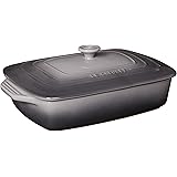 Le Creuset Stoneware Covered Rectangular Casserole, 3.5 qt. (12.5" x 8.5"), Oyster