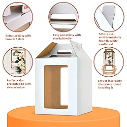 XININSUN 6pcs Tall Cake Boxes With Window