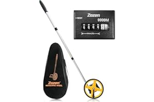 Zozen Measuring Wheel in Meters, Meters Measure Wheel – Metric Units [Up to 9,999m], Rolling Measurement with Carrying Bag, Telescopic/One Key to Reset/Starting Point Arrow.