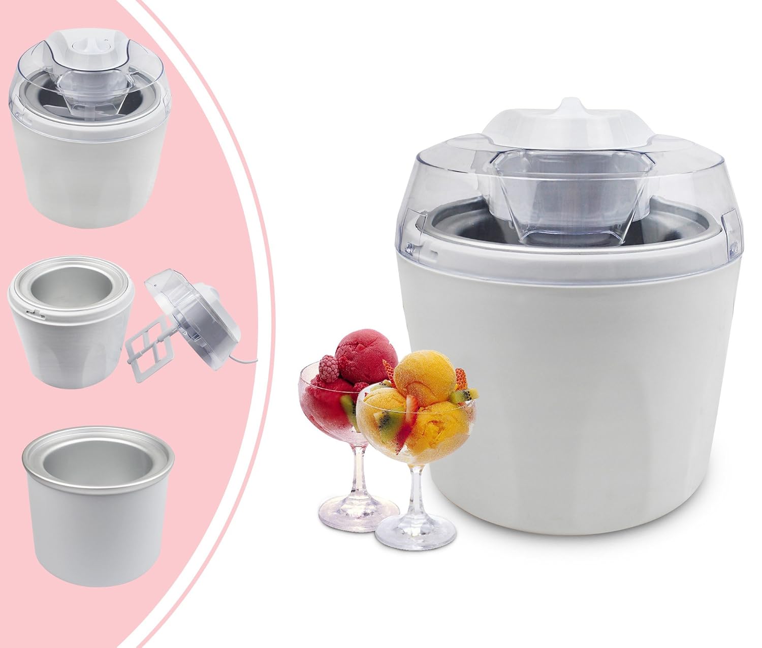 Leogreen Maquina De Helados Máquina Para Postres Congelados Blanco with standard accessories