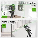 Huepar 3D Laser Level Green 360° Self-Leveling 12 Lines Rechargeable Li-ion view 6