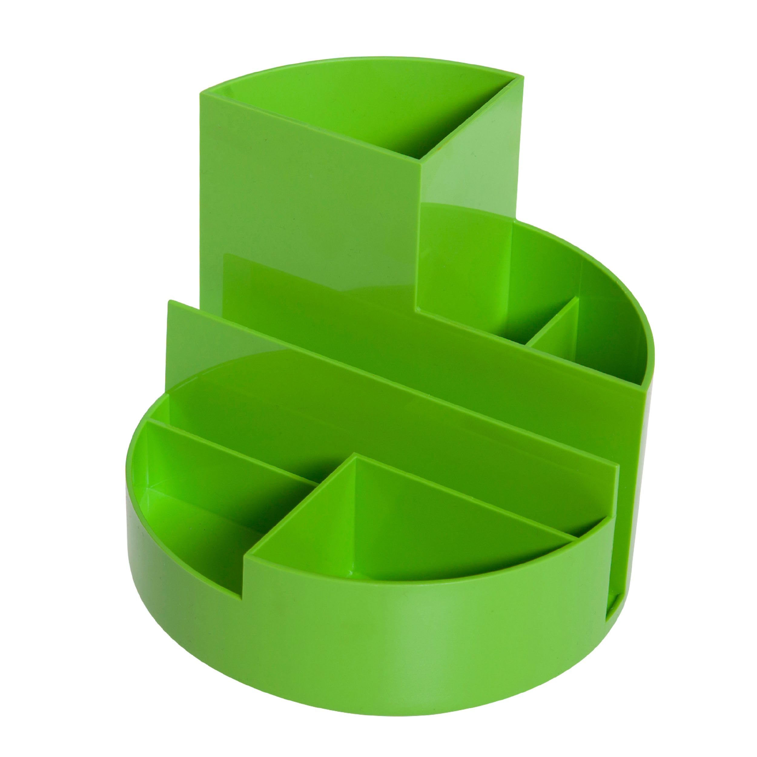 Maul 140 x 125 mm Round Box ,desk organiser, 6 compartments, the original from Germany- Light Green
