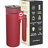 Asobu 20oz Ceramic Lined Insulated Water Bottle for Hot and Cold Drinks with 2-in-1 lid - Durable Travel Bottle with Leak-Proof Lid, Double-Wall Stainless Steel, Keeps Flavors True