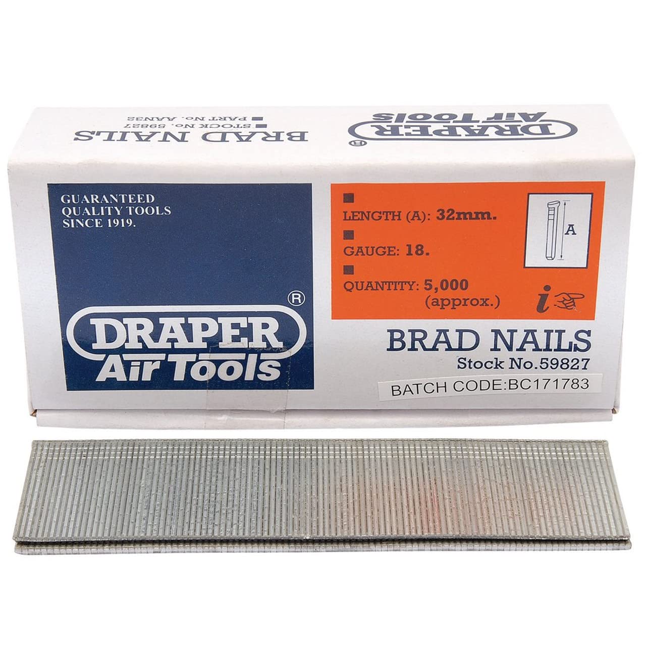 Draper Air Tools 59827Nails 32mm 18G(apx 5,000)