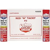 Stens Lucas Oil Red N Tacky Grease, (10 Pack) | High-Temp Lithium Complex Wheel Bearing Chassis Maintenance Premium Automotive Trucks Industrial Machinery Dozen Tubes Set