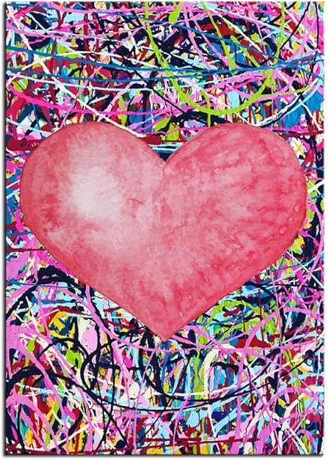 Amazon Muzimuzili グラフィティハートインスピレーションアートプリント絵画ポスターa 60x90cm非フレーム ウォールステッカー オンライン通販