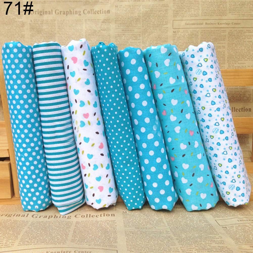 Yinpinxinmao 7Pcs/Set Coffee Series Floral Cotton Fabric Patchwork Fabric Fat Quarter Bundles Fabric for Scrapbooking Cloth Sewing DIY Crafts Handmade Bags Pillows 71#