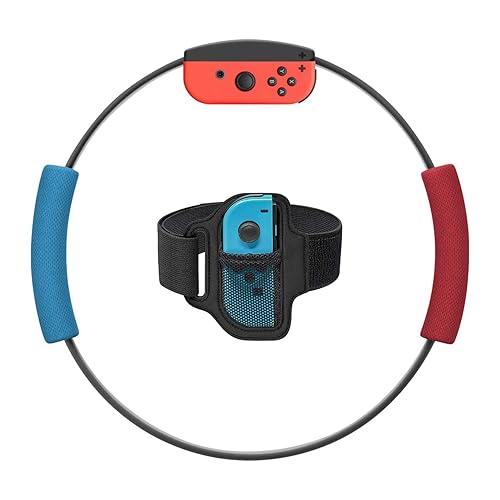 Ring-Con Grips and Leg Fixing Strap for Nintendo Switch Game, Non