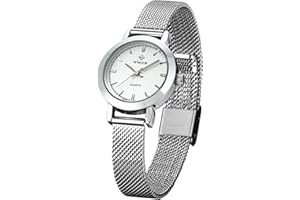 WWOOR Women's Watch Original Fashion Analog Quartz Watches with Stainless Steel Mesh Band Waterproof Wristwatch Casual Gift W