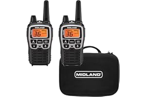 Midland T77VP5 X-TALKER Long Range Walkie-Talkie FRS Two-Way Radio for Camping Overlanding NOAA Weather Scan + Alert, 121 Privacy Codes - Includes Carrying Case & Headset Black/Silver, 2 Radio Bundle