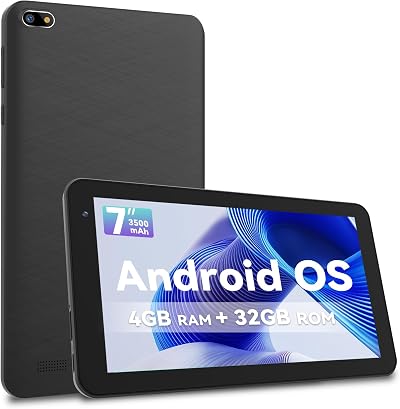 VASOUN 7 inch Tablet Android 13 Quad Core 32GB 1024x600 IPS Case
