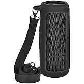 Boobowl Silicone Case Compatible with JBL FLIP 7/ FLIP 5 Bluetooth Speaker, Portable Cover for JBL Wireless Speaker, Travel Carrying Bag with Detachable Shoulder Strap (Box Only)-Black