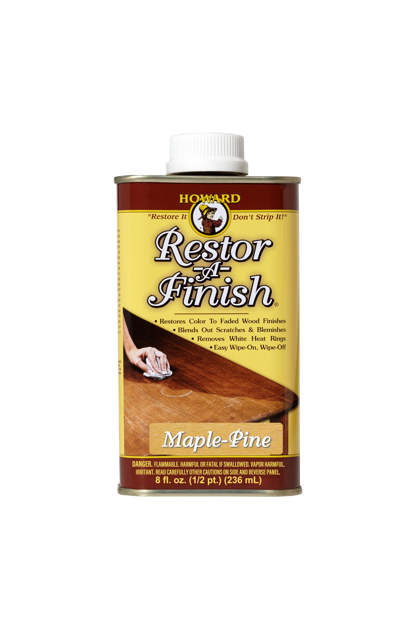 Howard Restor-A-Finish Wood Restorer and Scratch Remover for Furniture, Surface Repair Polish Revives Faded Finishes for Light Brown Tones, Maple Pine, 236ml โ image 1