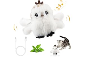 Gigwi Interactive Flapping Cat Toys Catnip, Electronic Flappy Toys Motion Activated, Automatic Cat Toys for Indoor Cats, USB Rechargeable Cat Enrichment Toy for Hunting and Kicker, Bird Prince