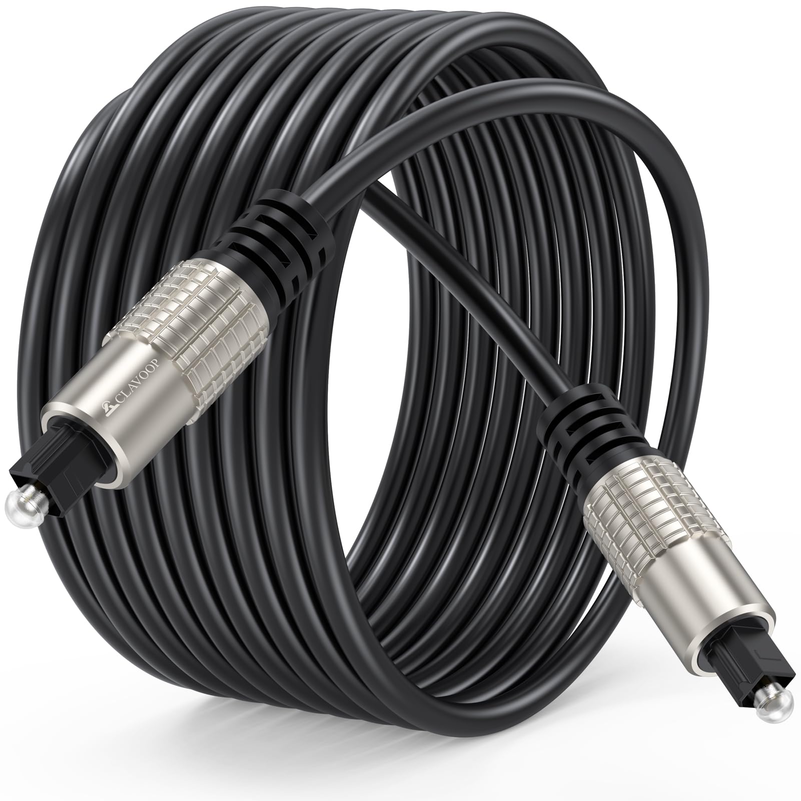 Photo 1 of CLAVOOP Digital Optical Audio Cable 10 Feet, Long Fiber Optic Toslink SPDIF Optical Cord Replacement for Soundbar Amplifier Digital TV Vizio LG Home Theater PS4 DVD Xbox