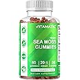 Vitamatic Irish Sea Moss Gummies 60 Ct - Made with Bladderwrack & Burdock Root - Seamoss Supplement for Thyroid, Energy, Immune Support