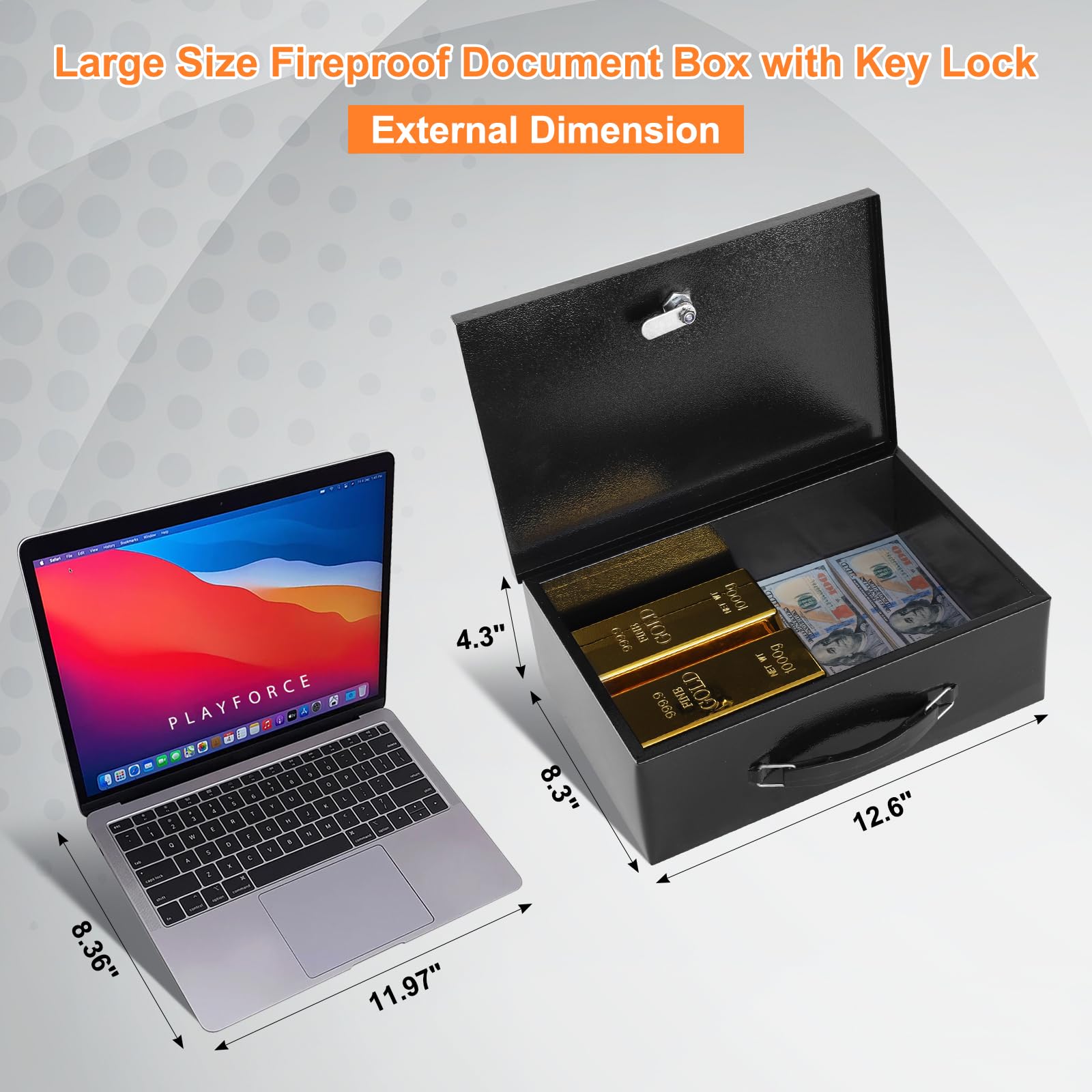 Mua KYODOLED Fireproof Document Box with Key Lock, Small Lock Boxes for ...