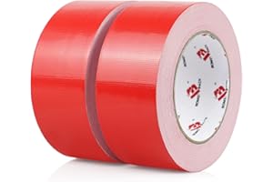 BOMEI PACK 2 Pack Red Duct Tape Heavy Duty,9 Mil Thickness,2 Inches x 30 Yards,Strong Industrial Strength,Flexible,No Residue,Waterproof and Tear by Hand,Multi-Use for Indoor & Outdoor Repairs