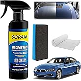 Car Coating Spray,Oil Film Emulsion Glass Cleaner,Quick Effect Coating Agent,Coating Agent Spray,Spray Wax Polish for Car Scratches(1PC+Sponge+Cloth),Waterless Wash