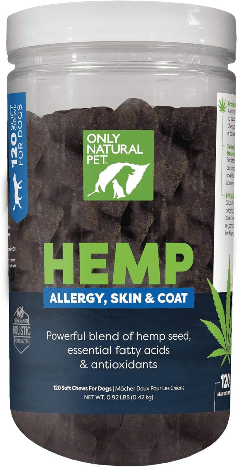Only Natural Pet Allergy, Skin & Coat Hemp Soft Chews 120