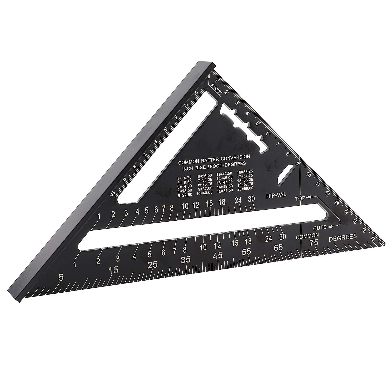 7Inch Speed Square Layout Tool, Aluminum Alloy Triangle Angle Protractor, Layout Measurement Metric Ruler Tool(Metric)