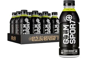 BARE PERFORMANCE NUTRITION G.1.M Sport+ Ready to Drink Endurance Pre-Workout & Hydration – Electrolytes, Caffeine & Nootropics – Lemon Lime – 12 Pack Bottles for Race Day & Long Runs