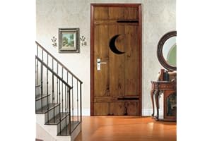 A.Monamour 3D Door Stickers for Interior Doors Outhouse Barn Door Cover With A Crescent Moon Sign Vinyl Waterproof Self Adhes
