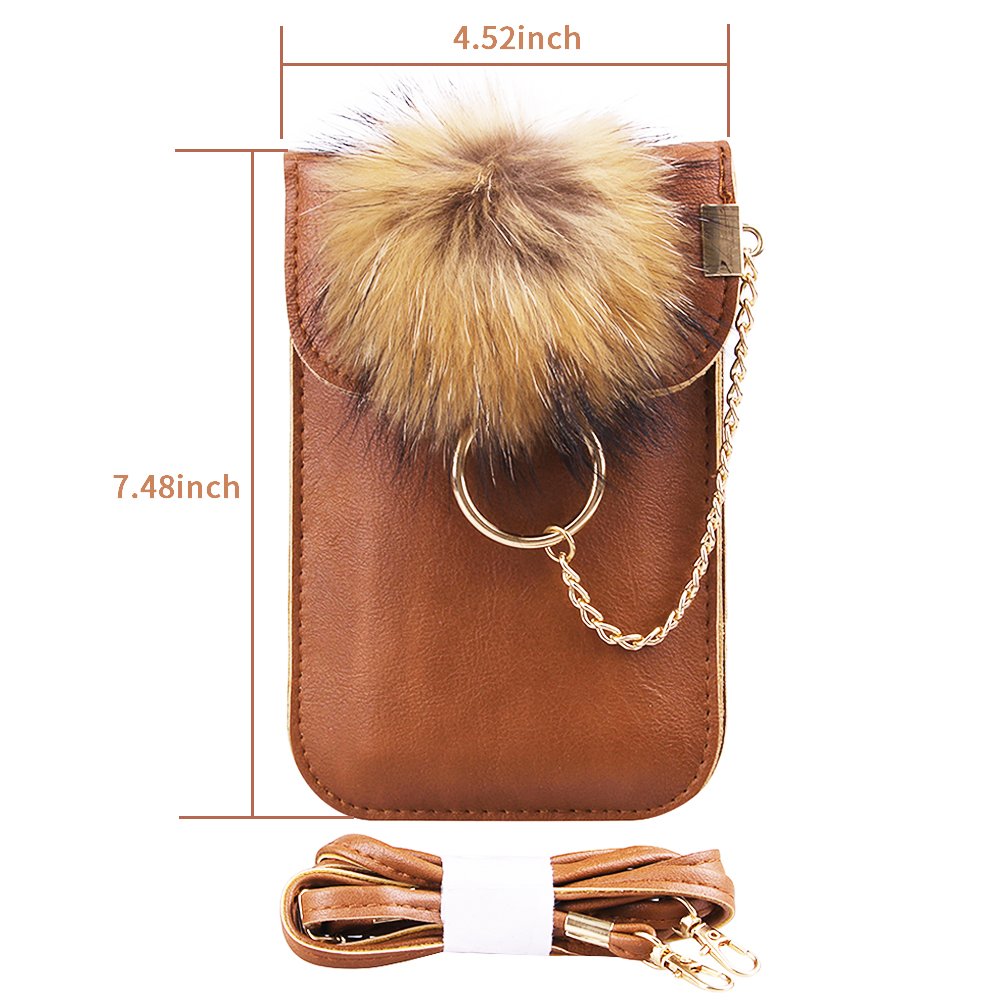 Cell phone purse with shoulder strap,small crossbody bags for women,phone wallet for girls (Brown)