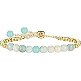 Awinesn Healing Beaded Bracelets for Women14K Gold Plated Natural Stone Bracelets Adjustable Anxiety Crystal Bracelets for Her Gifts Healing Stones Yoga Bead Bracelet Calming Bracelet Stress Relief Gifts For Women