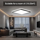 MLOQI 36W LED Bathroom Ceiling Light IP44 5000K Daylight White Black Edge view 6