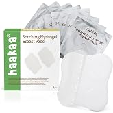 haakaa Hydrogel Pads with Lanolin, Cooling Relief for Sore Nipples, 8 PCS | Instant Cooling Relief, Gel Nursing Pads Support for Breastfeeding and Pumping, Cooling Moisture Supports Natural Healing