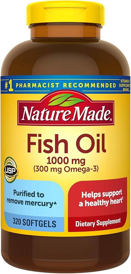 Amazon Com Nature Made Fish Oil 1000 Mg 320 Softgels Fish Oil Omega 3 Supplement For Heart Health Health Personal Care