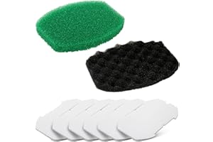 LEWEREST Pond Filter Pads Replacement for Aquagarden Inpond 5 in 1 600 and 6 in 1 900 Gallon Model, Foam Filters Sponge Set and Polymer Wool Pad for Outdoor Ponds Pump Filtration Maintenance Kit (Large, 8PCS)